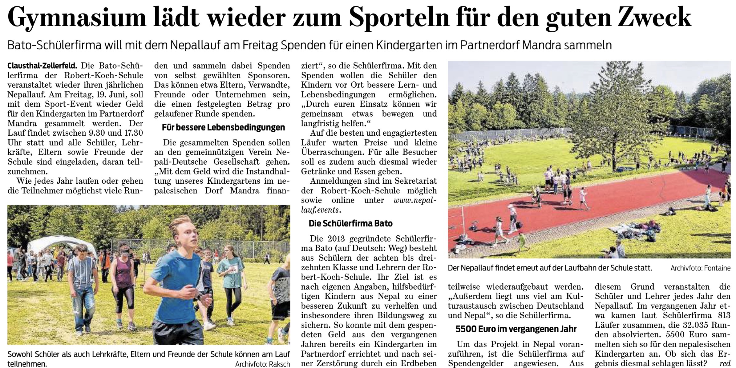 Ankündigung des Nepallaufs